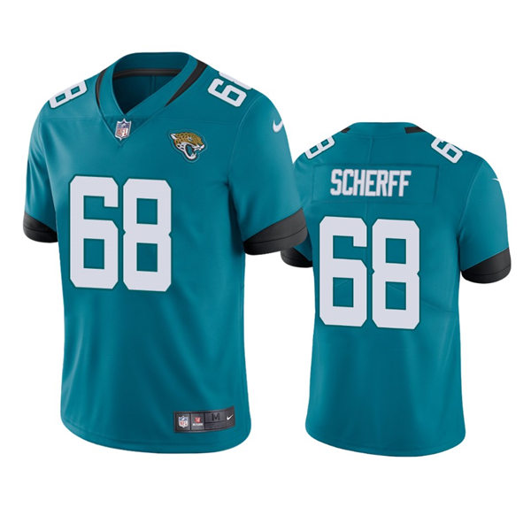 Mens Jacksonville Jaguars #68 Brandon Scherff Nike Teal Alternate Vapor Untouchable Limited Jersey(2)