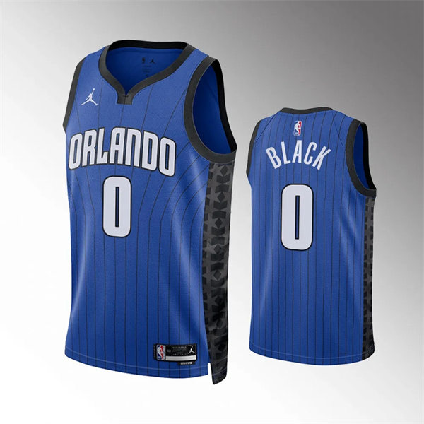 Men's Orlando Magic #0 Anthony Black Blue Statement Edition Player Jersey