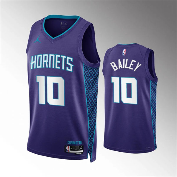 Men's Charlotte Hornets #10 Amari Bailey 2023-24 Purple Statement Edition Jersey
