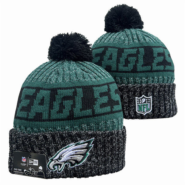 Philadelphia Eagles Cuffed Pom Knit Hat YD23110701 (7)