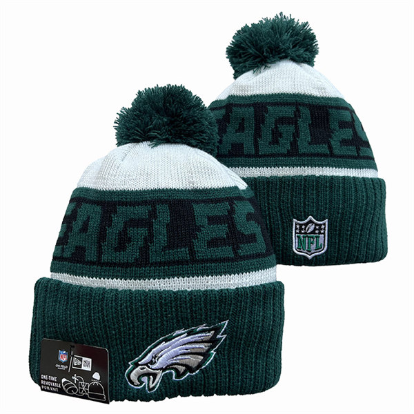 Philadelphia Eagles Cuffed Pom Knit Hat YD23110701 (9)