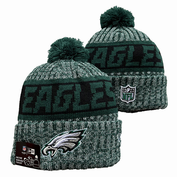 Philadelphia Eagles Cuffed Pom Knit Hat YD23110701 (10)