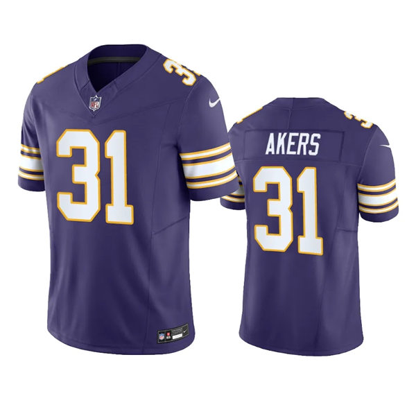 Mens Minnesota Vikings #31 Cam Akers Purple Classic F.U.S.E. Limited Jersey