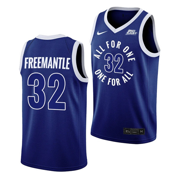 Mens Youth Xavier Musketeers #32 Zach Freemantle  Navy All For One Basketball Jersey