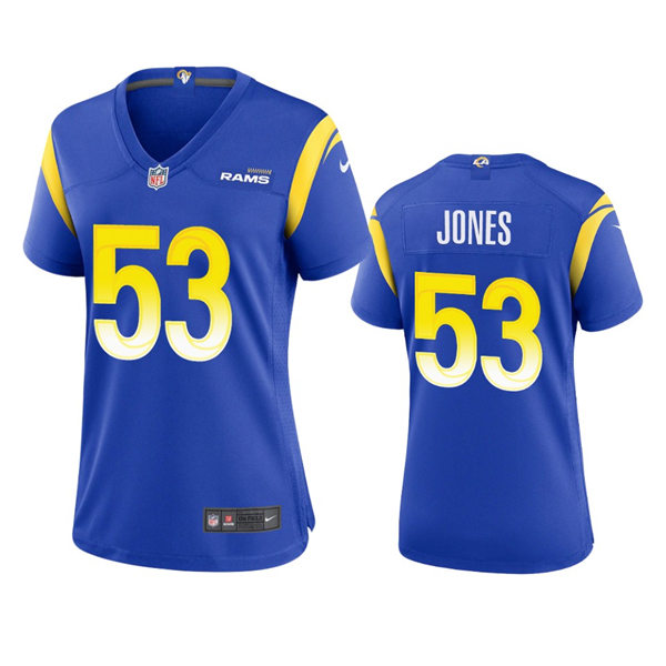Womens Los Angeles Rams #53 Ernest Jones Nike Royal Limited Jersey