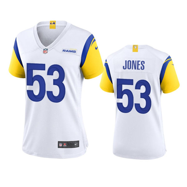 Womens Los Angeles Rams #53 Ernest Jones Nike White Alternate Limited Jersey