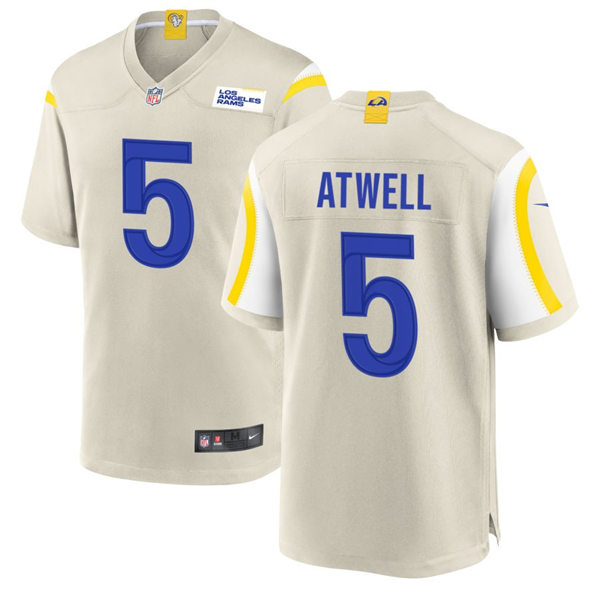 Mens Los Angeles Rams #5 Tutu Atwell Nike Bone Vapor Untouchable Limited Jersey