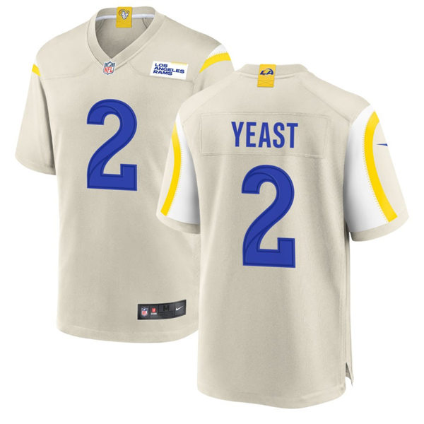 Mens Los Angeles Rams #2 Russ Yeast Nike Bone Vapor Untouchable Limited Jersey