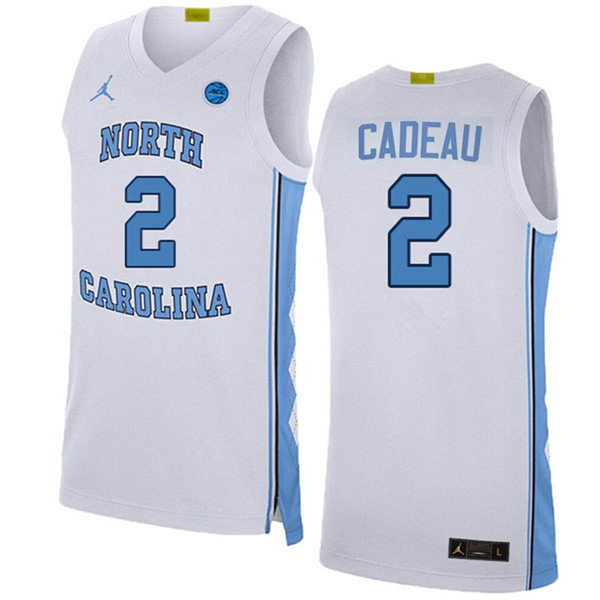 Mens Youth North Carolina Tar Heels #2 Elliot Cadeau White College Baseketball Game Jersey