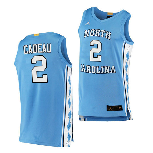 Mens Youth North Carolina Tar Heels #2 Elliot Cadeau Carolina Blue College Baseketball Game Jersey