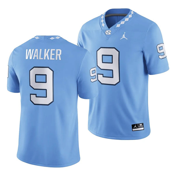 Mens Youth North Carolina Tar Heels #9 Tez Walker 2023 Blue F.U.S.E. College Football Game Jersey