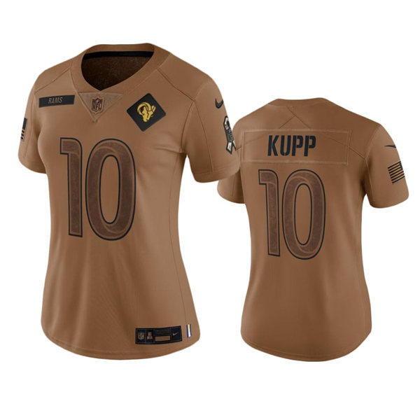 Women's Los Angeles Rams #10 Cooper Kupp Brown 2023 Salute To Service Limited Jersey
