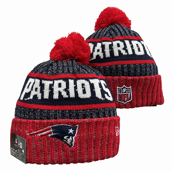 New England Patriots Cuffed Pom Knit Hat YD2311070 (12)