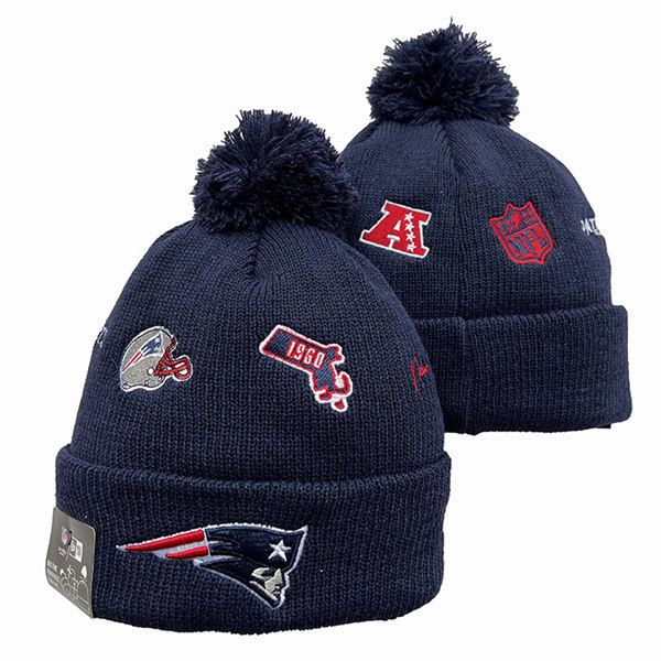 New England Patriots Cuffed Pom Knit Hat YD2311070 (9)