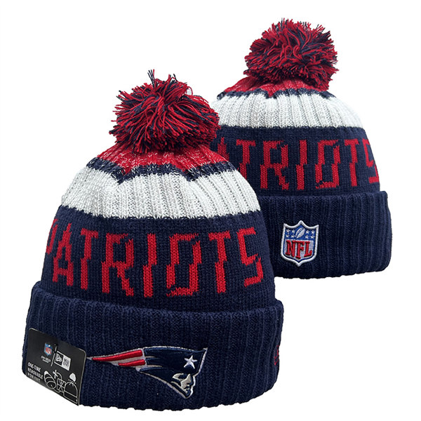 New England Patriots Cuffed Pom Knit Hat YD2311070 (7)