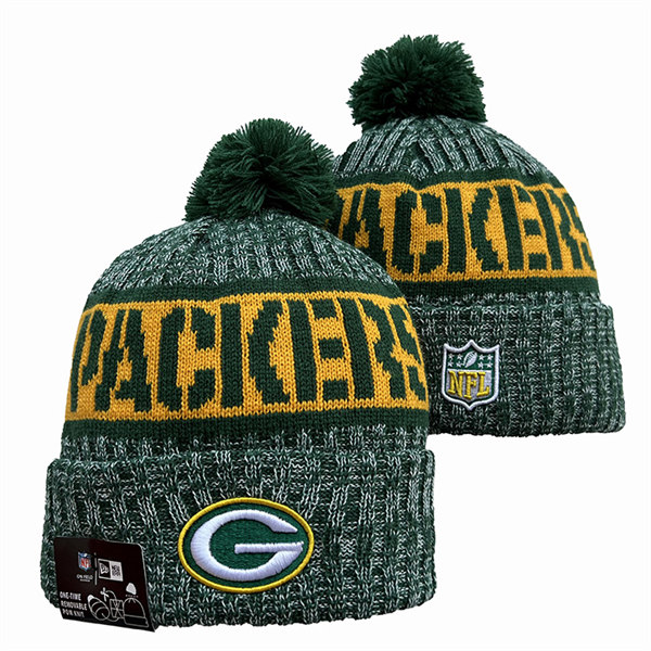 Green Bay Packers Cuffed Pom Knit Hat YD2311070 (5)
