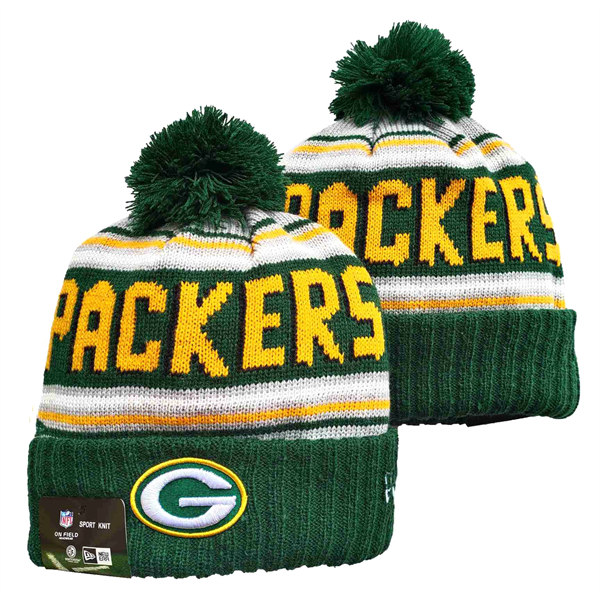 Green Bay Packers Cuffed Pom Knit Hat YD2311070 (14)