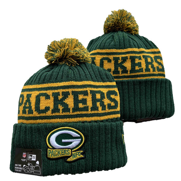 Green Bay Packers Cuffed Pom Knit Hat YD2311070 (9)