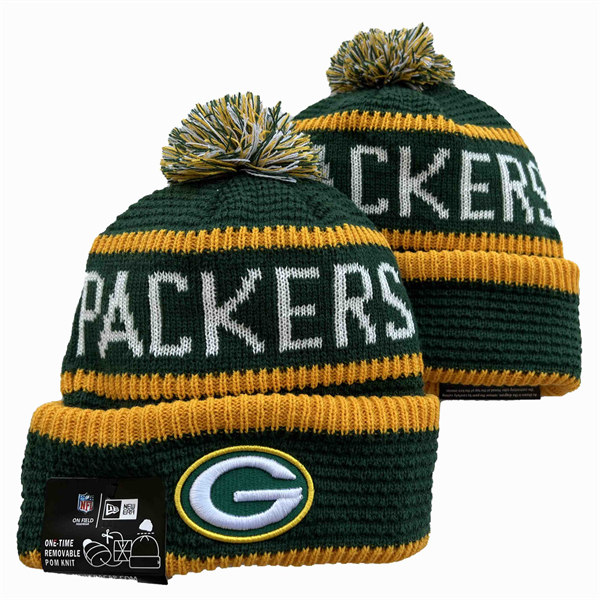 Green Bay Packers Cuffed Pom Knit Hat YD2311070 (16)