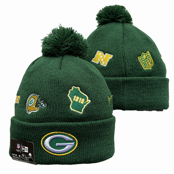 Green Bay Packers Cuffed Pom Knit Hat YD2311070 (13)