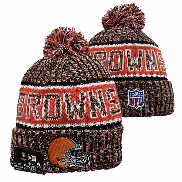 Cleveland Browns Cuffed Pom Knit Hat YD2311070 (11)