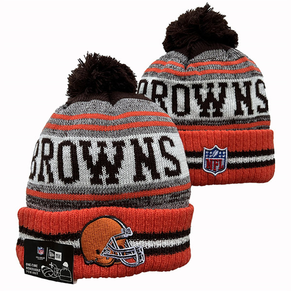 Cleveland Browns Cuffed Pom Knit Hat YD2311070 (13)