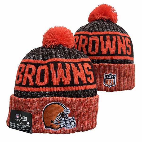 Cleveland Browns Cuffed Pom Knit Hat YD2311070 (3)