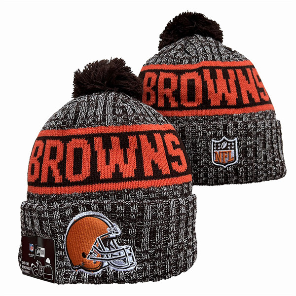 Cleveland Browns Cuffed Pom Knit Hat YD2311070 (7)