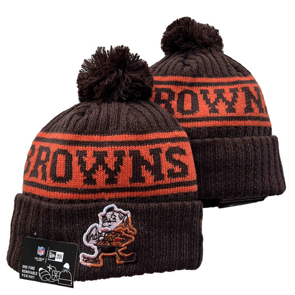 Cleveland Browns Cuffed Pom Knit Hat YD2311070 (1)
