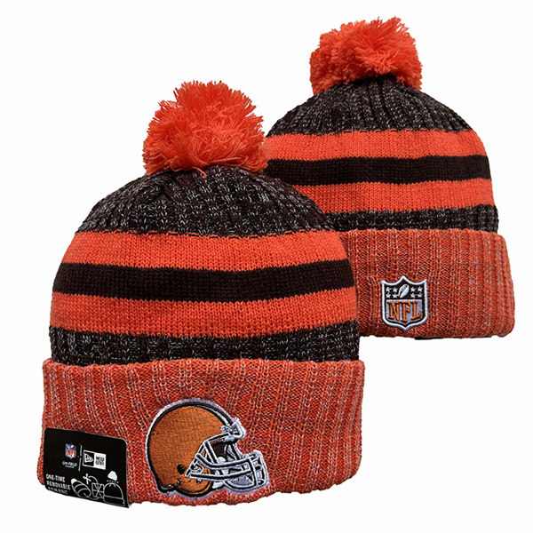 Cleveland Browns Cuffed Pom Knit Hat YD2311070 (8)