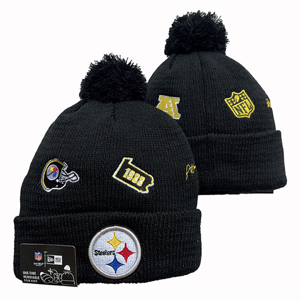 Pittsburgh Steelers Cuffed Pom Knit Hat YD2311070 (10)