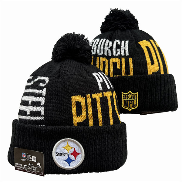 Pittsburgh Steelers Cuffed Pom Knit Hat YD2311070 (1)