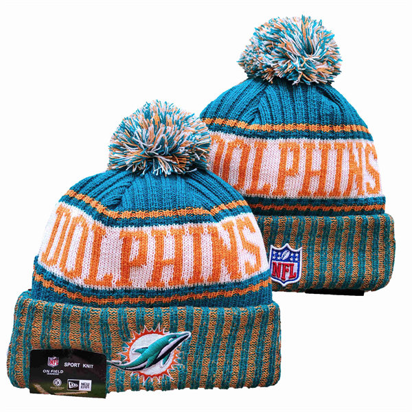 Miami Dolphins Cuffed Pom Knit Hat YD2311070 (6)