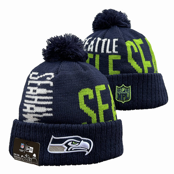 Seattle Seahawks Cuffed Pom Knit Hat YD2311070 (6)