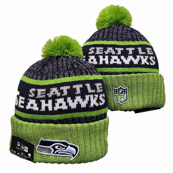 Seattle Seahawks Cuffed Pom Knit Hat YD2311070 (15)