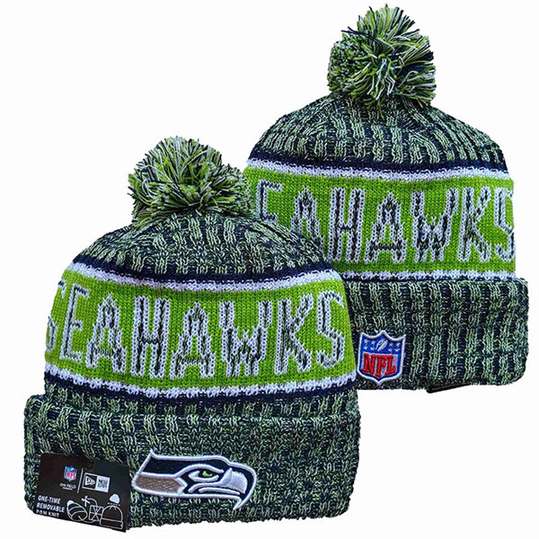 Seattle Seahawks Cuffed Pom Knit Hat YD2311070 (5)