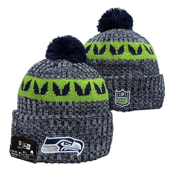 Seattle Seahawks Cuffed Pom Knit Hat YD2311070 (7)