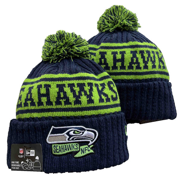 Seattle Seahawks Cuffed Pom Knit Hat YD2311070 (13)