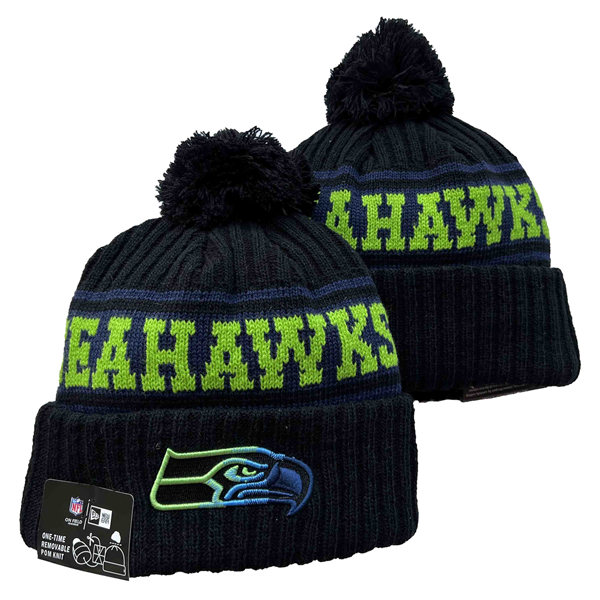Seattle Seahawks Cuffed Pom Knit Hat YD2311070 (1)