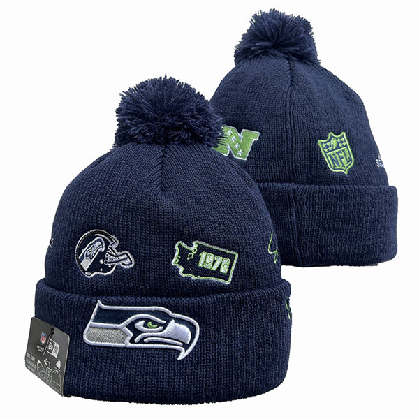Seattle Seahawks Cuffed Pom Knit Hat YD2311070 (8)
