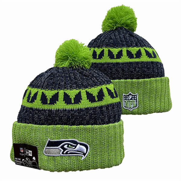 Seattle Seahawks Cuffed Pom Knit Hat YD2311070 (4)
