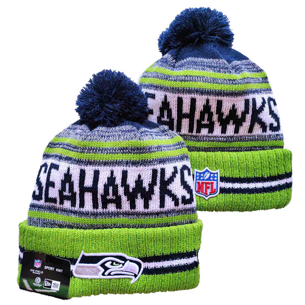 Seattle Seahawks Cuffed Pom Knit Hat YD2311070 (16)