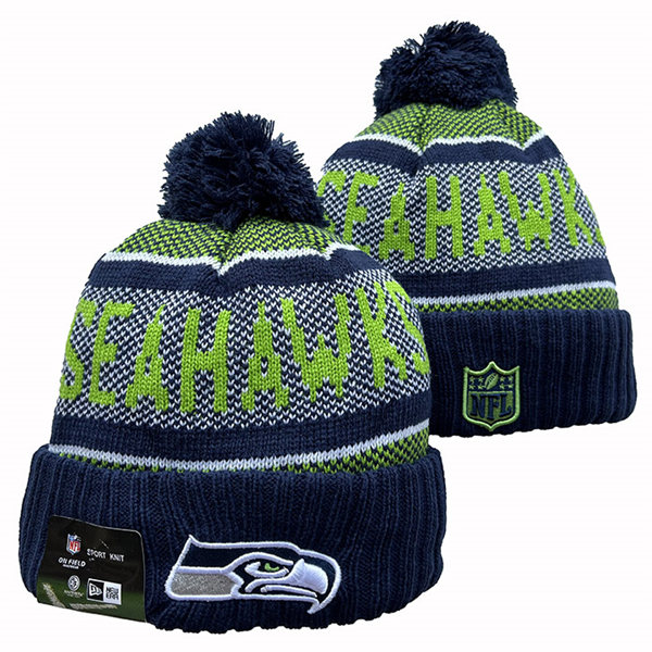 Seattle Seahawks Cuffed Pom Knit Hat YD2311070 (14)