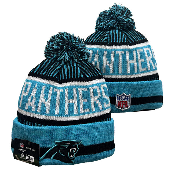 Carolina Panthers Cuffed Pom Knit Hat YD2311070 (8)