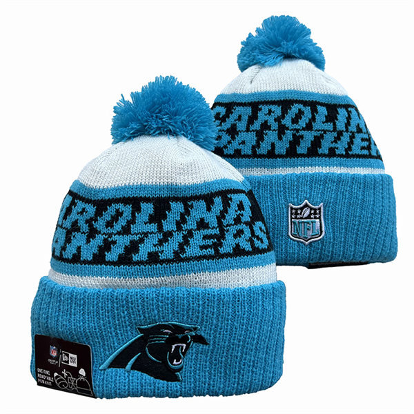 Carolina Panthers Cuffed Pom Knit Hat YD2311070 (10)