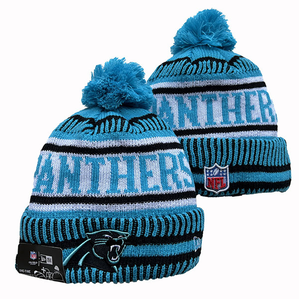 Carolina Panthers Cuffed Pom Knit Hat YD2311070 (9)