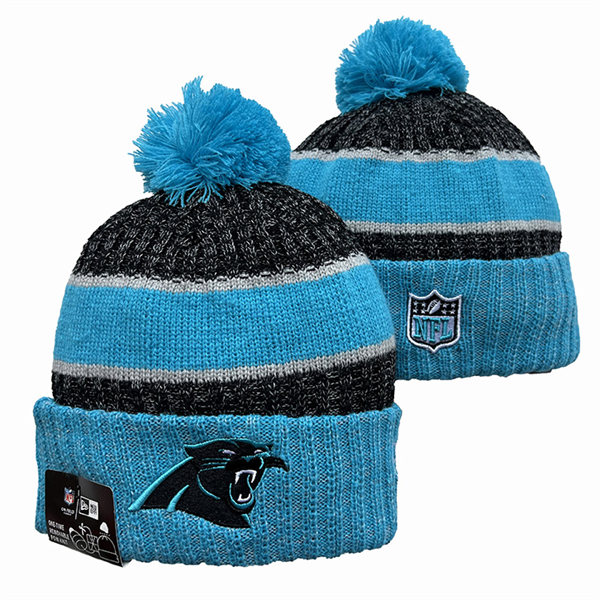 Carolina Panthers Cuffed Pom Knit Hat YD2311070 (5)