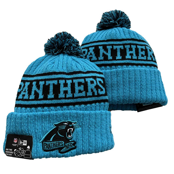 Carolina Panthers Cuffed Pom Knit Hat YD2311070 (7)