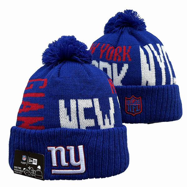 New York Giants Cuffed Pom Knit Hat YD2311070 (3)
