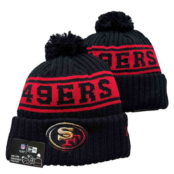 San Francisco 49ers Cuffed Pom Knit Hat YD2311070 (2)